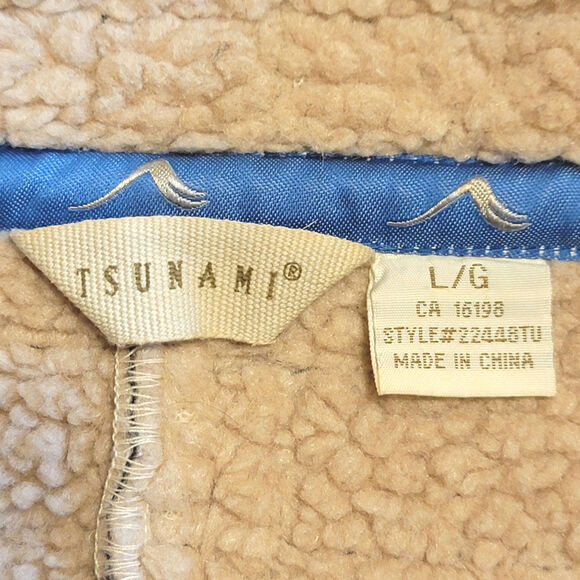 Tsunami Black Quilted Sherpa Vest Zip Front Casual Cozy Outdoor Fall Layering L - Picture 11 of 13